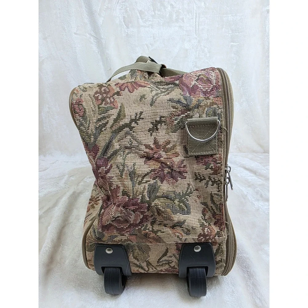 Vintage Floral Tapestry Rolling Suitcase Travel Luggage‎ Bag